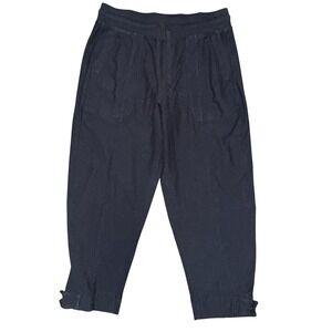 Athleta Women Black Cropped Jogger Pants Elastic Waist Drawstring Sz M